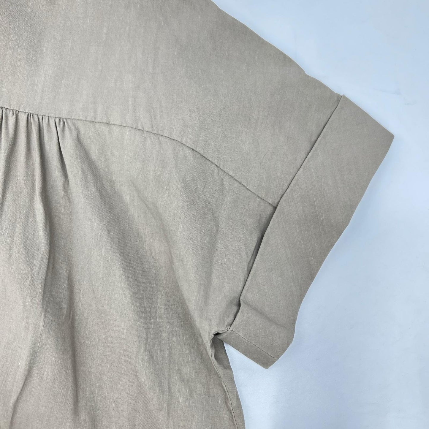 theory luxe セオリーリュクス 24SS ベージュ クリスプリネン 半袖ワンピース ワンピース
