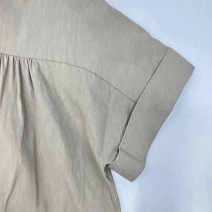 theory luxe セオリーリュクス 24SS ベージュ クリスプリネン 半袖ワンピース ワンピース