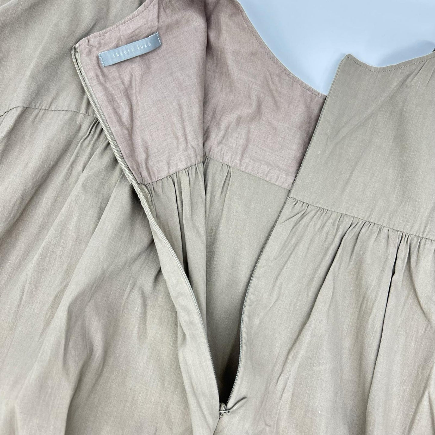 theory luxe セオリーリュクス 24SS ベージュ クリスプリネン 半袖ワンピース ワンピース