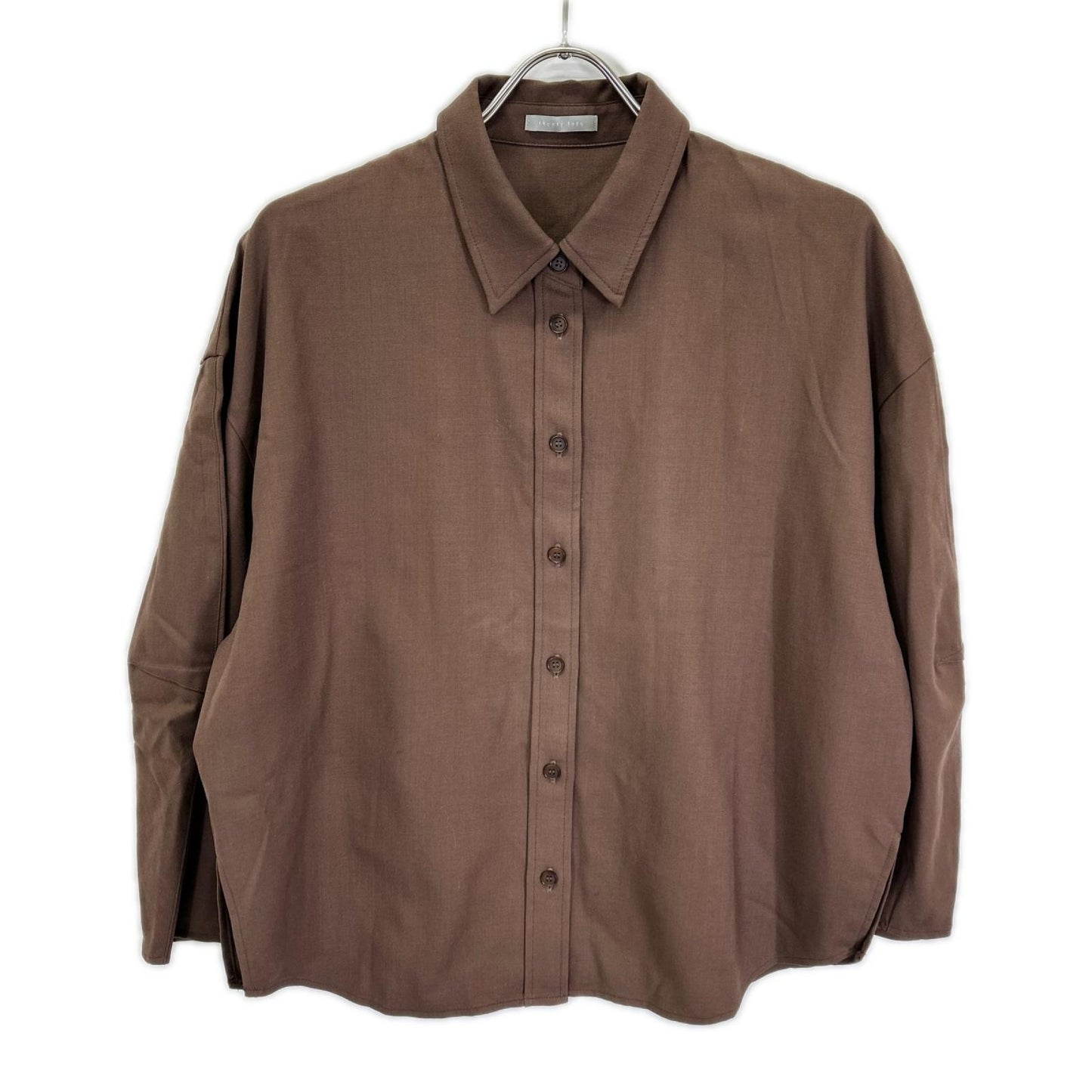 theory luxe セオリーリュクス 25AW ブラウン Suave Saxony Kallen Shirt スリーブシャツ トップス