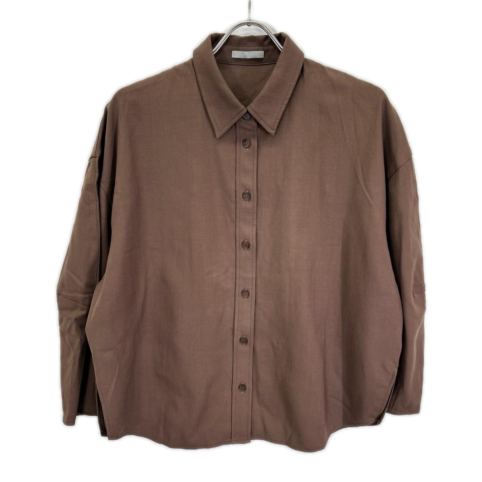 theory luxe セオリーリュクス 25AW ブラウン Suave Saxony Kallen Shirt スリーブシャツ トップス