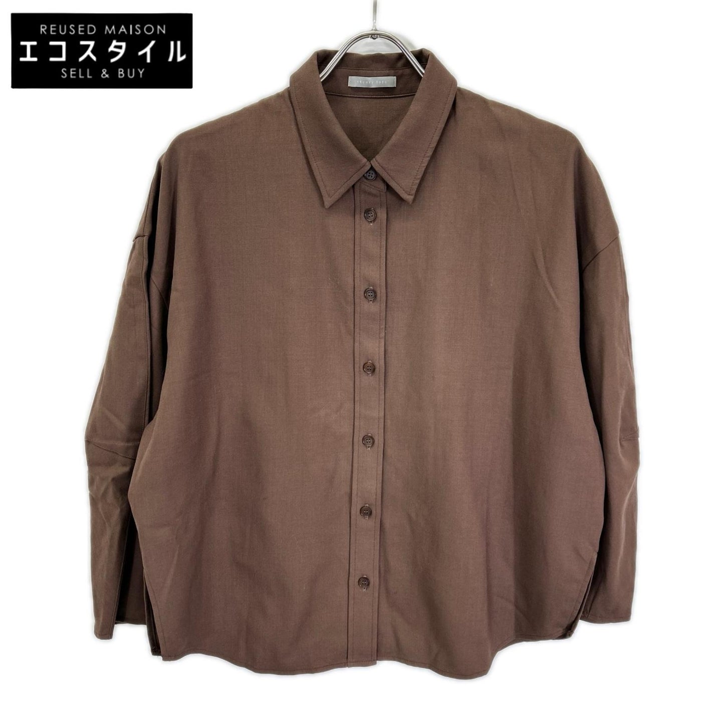 theory luxe セオリーリュクス 25AW ブラウン Suave Saxony Kallen Shirt スリーブシャツ トップス