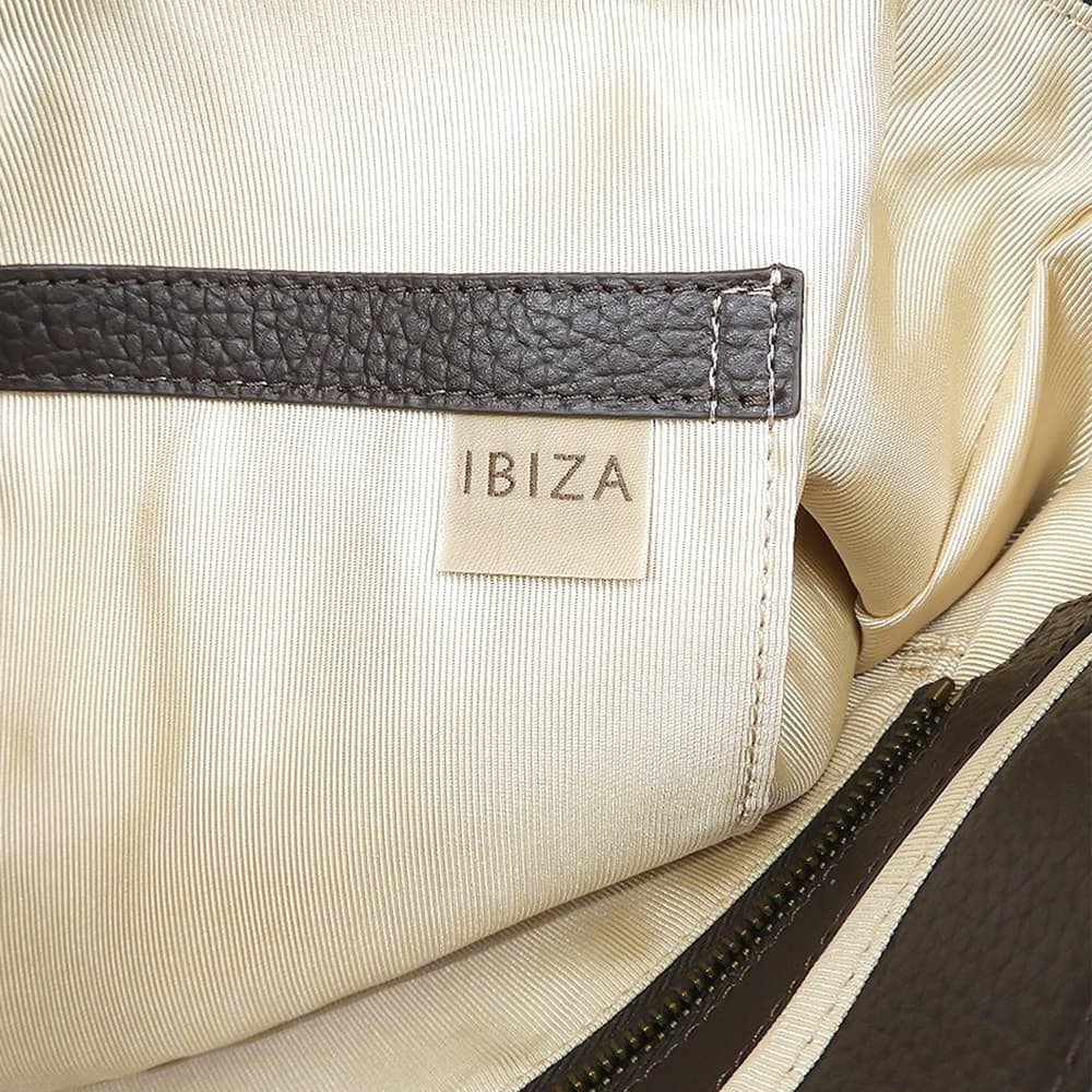 IBIZA イビザ 美品 ディアリオ ナイロン 2WAY ハンドバッグ レディース カーキ×ダークブラウン ハンドバッグ