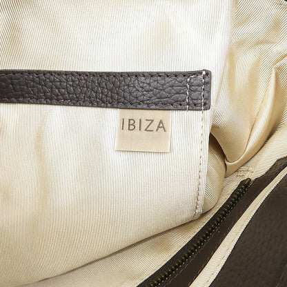 IBIZA イビザ 美品 ディアリオ ナイロン 2WAY ハンドバッグ レディース カーキ×ダークブラウン ハンドバッグ