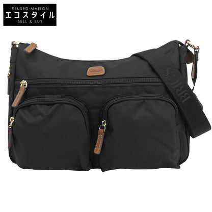 BRIC'S ブリックス 美品 X-BAG エンボスレザーロゴ ショルダーバッグ レディース ナイロン ブラック 89152 ショルダーバッグ