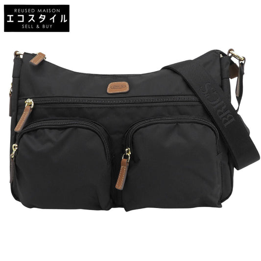 BRIC'S ブリックス 美品 X-BAG エンボスレザーロゴ ショルダーバッグ レディース ナイロン ブラック 89152 ショルダーバッグ