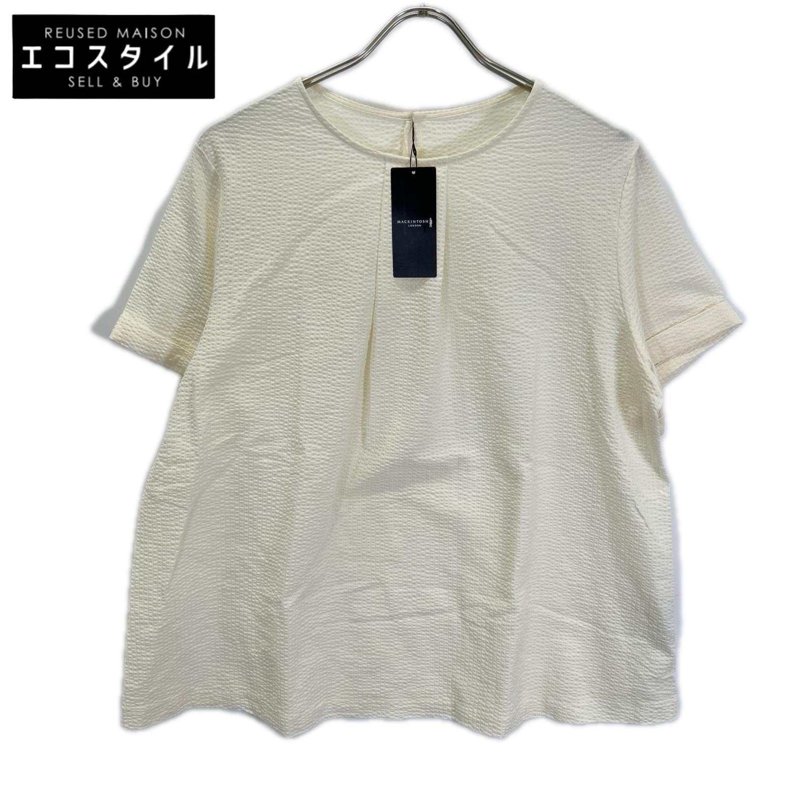 MACKINTOSH LONDON マッキントッシュロンドン G7P79-789-02 ホワイト ウォッシャブル サッカーストレッチプルオーバー トップス