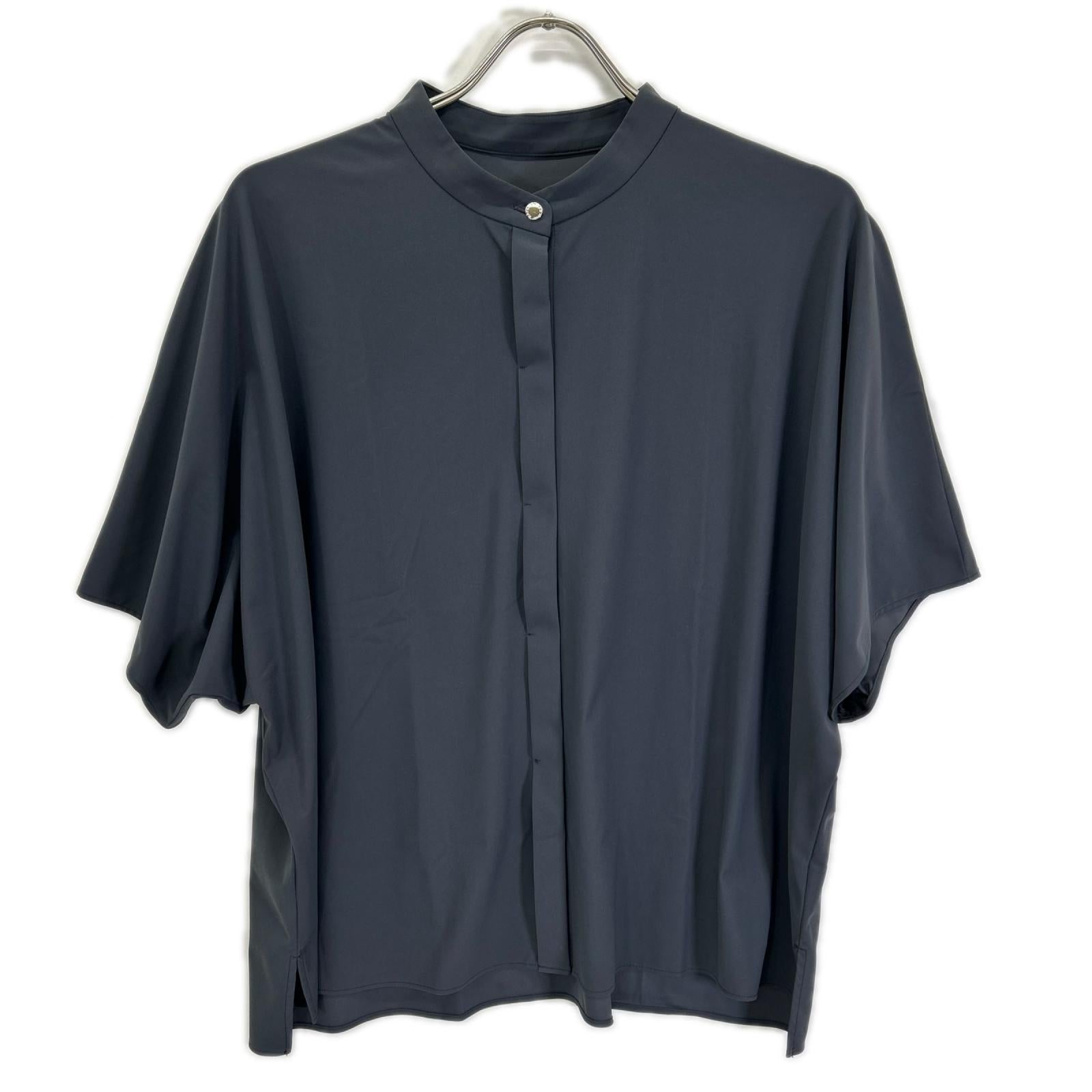 MACKINTOSH LONDON マッキントッシュロンドン G7M29-745-28 ネイビーグレー ナイロン混 トリコットストレッチブラウス トップス