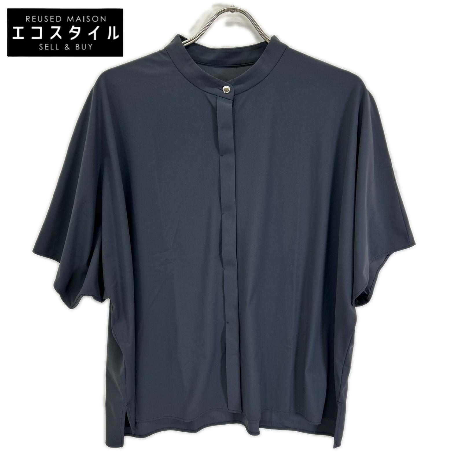 MACKINTOSH LONDON マッキントッシュロンドン G7M29-745-28 ネイビーグレー ナイロン混 トリコットストレッチブラウス トップス