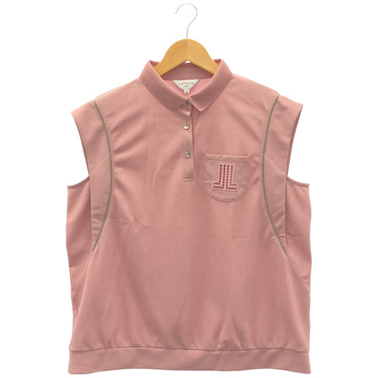 LANVIN SPORT ランバンスポーツ VG6SHS82L ピンク ポリエステル レースロゴ ノースリーブゴルフポロシャツ トップス