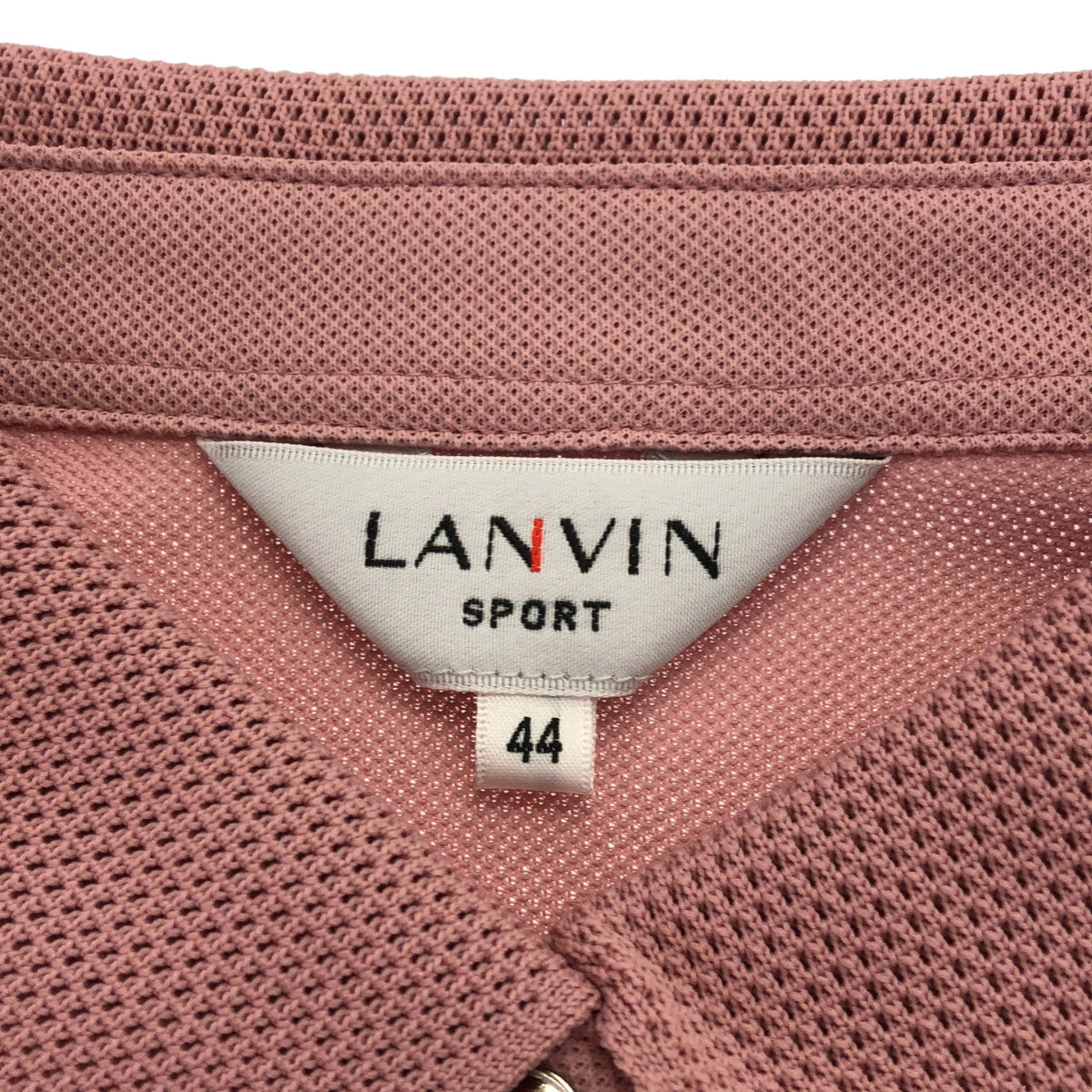 LANVIN SPORT ランバンスポーツ VG6SHS82L ピンク ポリエステル レースロゴ ノースリーブゴルフポロシャツ トップス