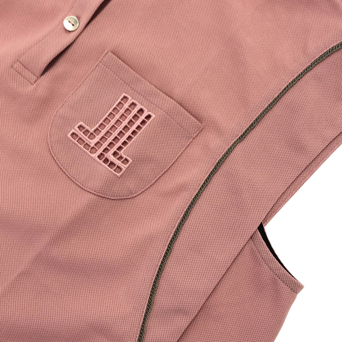 LANVIN SPORT ランバンスポーツ VG6SHS82L ピンク ポリエステル レースロゴ ノースリーブゴルフポロシャツ トップス