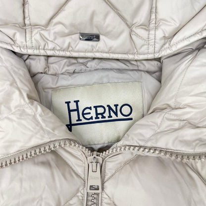 HERNO ヘルノ PI002099D ベージュ ダイヤモンドキルト フーディダウンコート コート