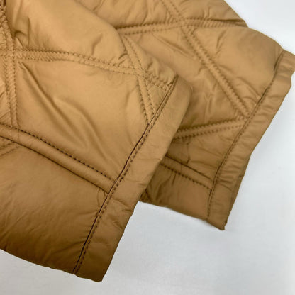 DAKS ダックス 14-481015 ベージュ キルティング×総柄 リブネック ベルト付き リバーシブルジップアップコート コート