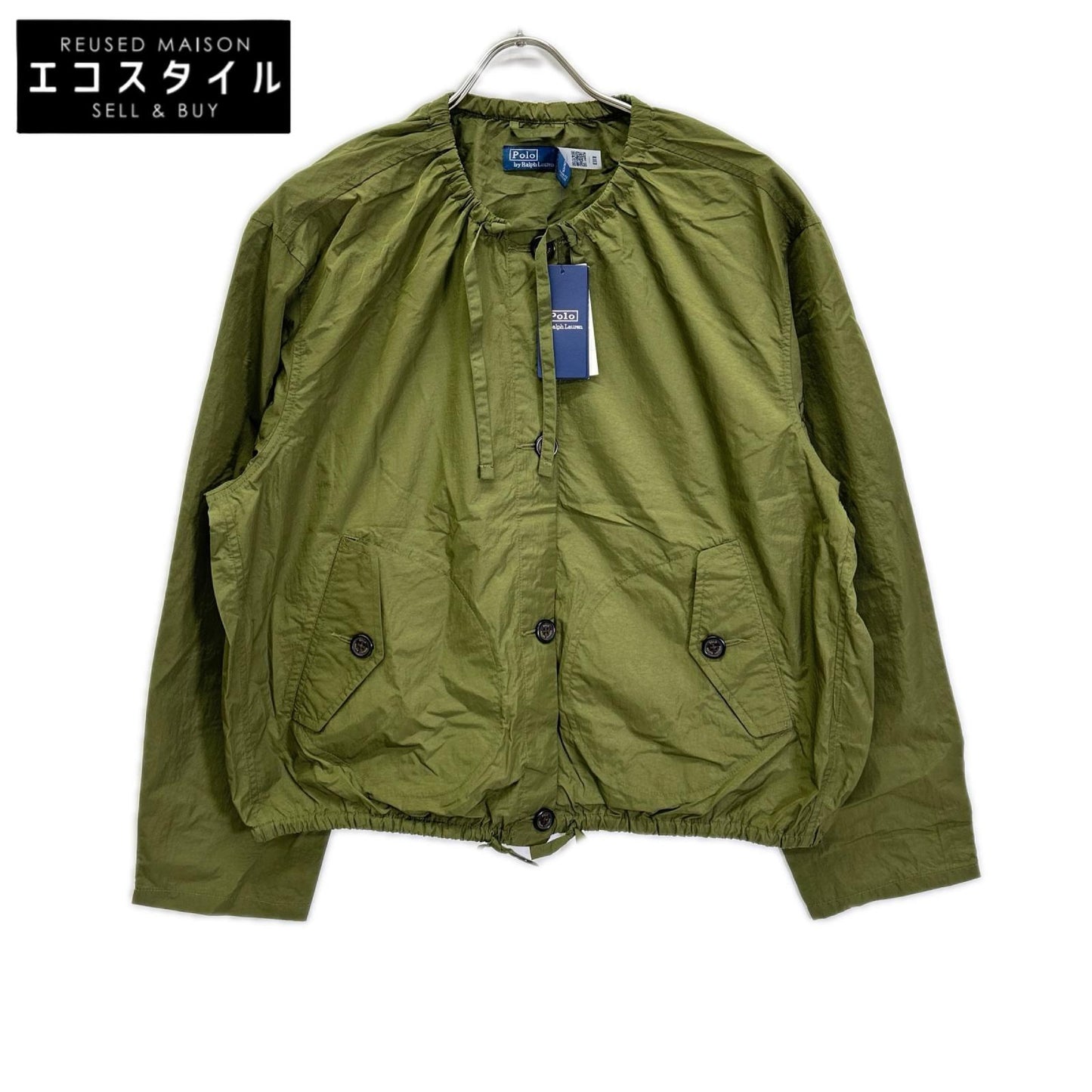 POLObyRalphLauren ポロラルフローレン カーキ ナイロン ドローストリング ウィンドブレーカー ジャケット