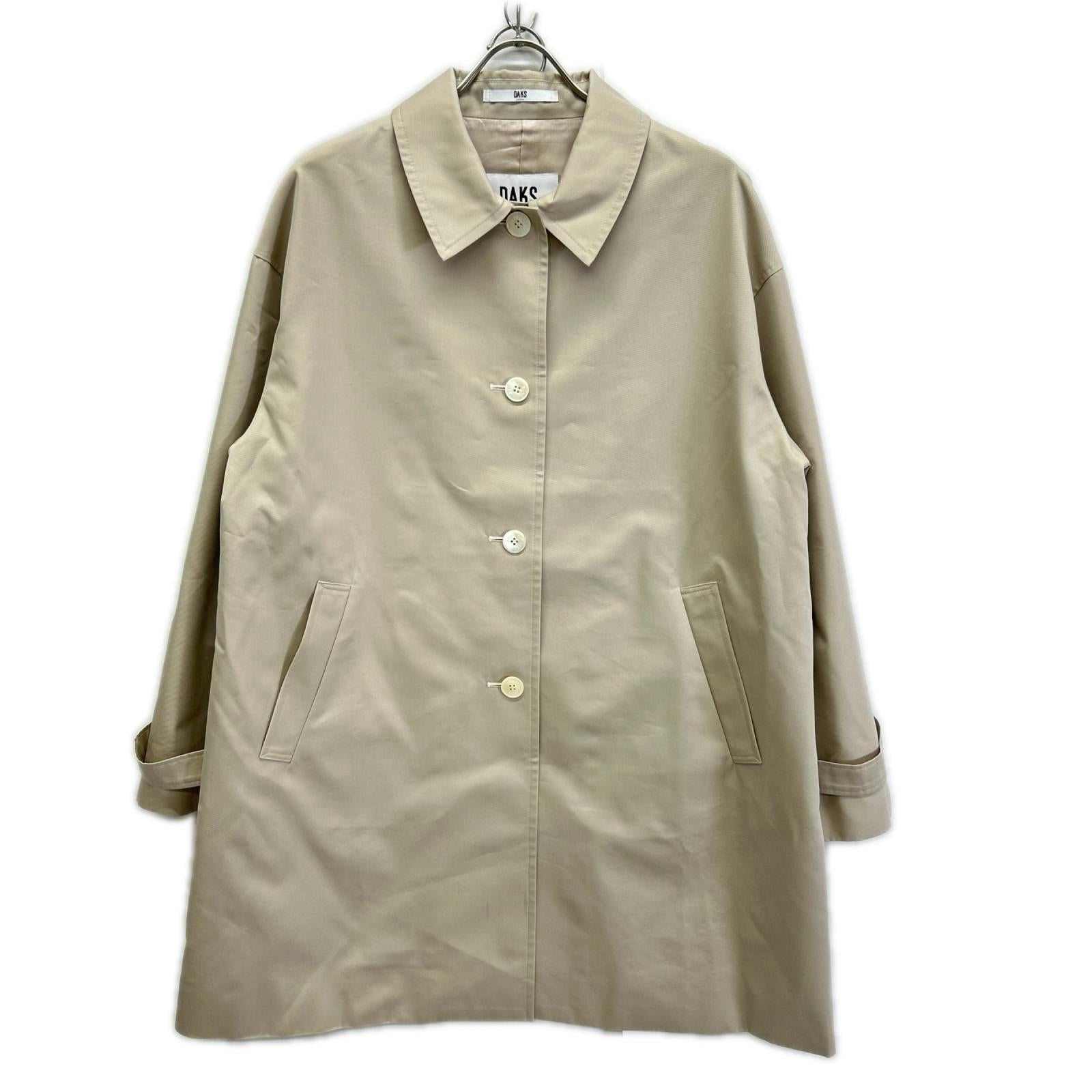 DAKS ダックス A62F311323 ベージュ コットンシャンブレー ギャバジン ステンカラー オフショルダーコート コート