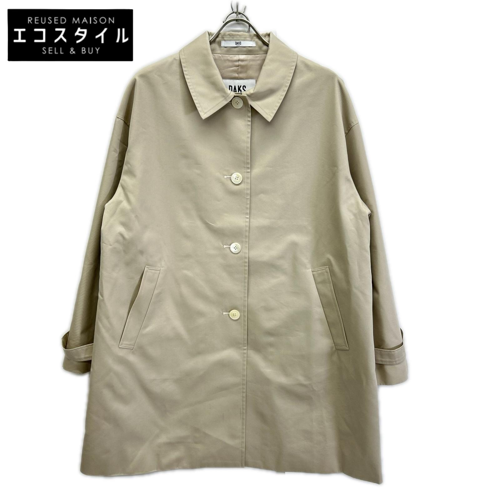DAKS ダックス A62F311323 ベージュ コットンシャンブレー ギャバジン ステンカラー オフショルダーコート コート