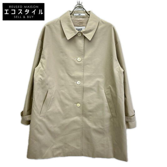 DAKS Daks A62F311323 beige cotton chambray gabardine stand-collar off-shoulder coat Coat