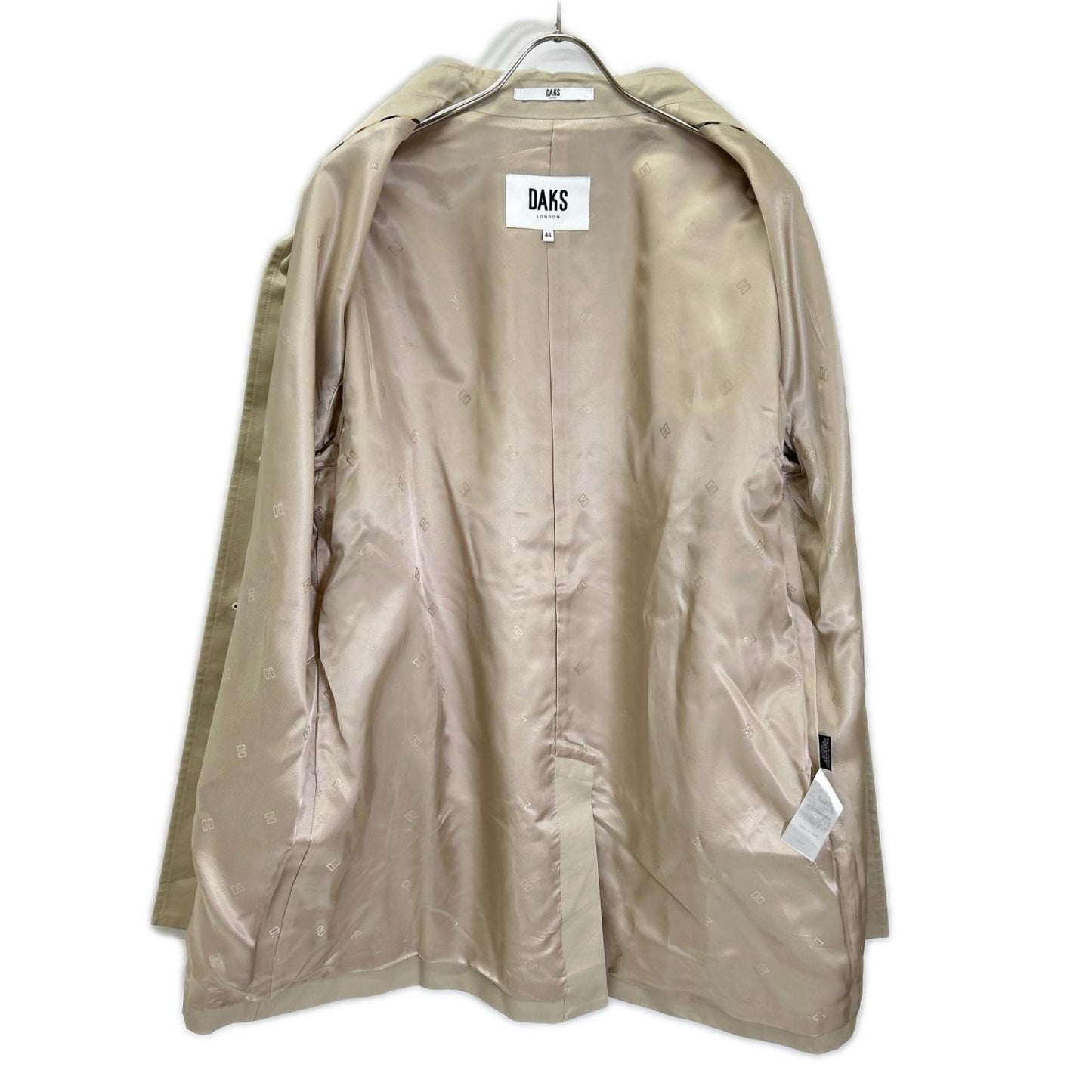 DAKS ダックス A62F311323 ベージュ コットンシャンブレー ギャバジン ステンカラー オフショルダーコート コート
