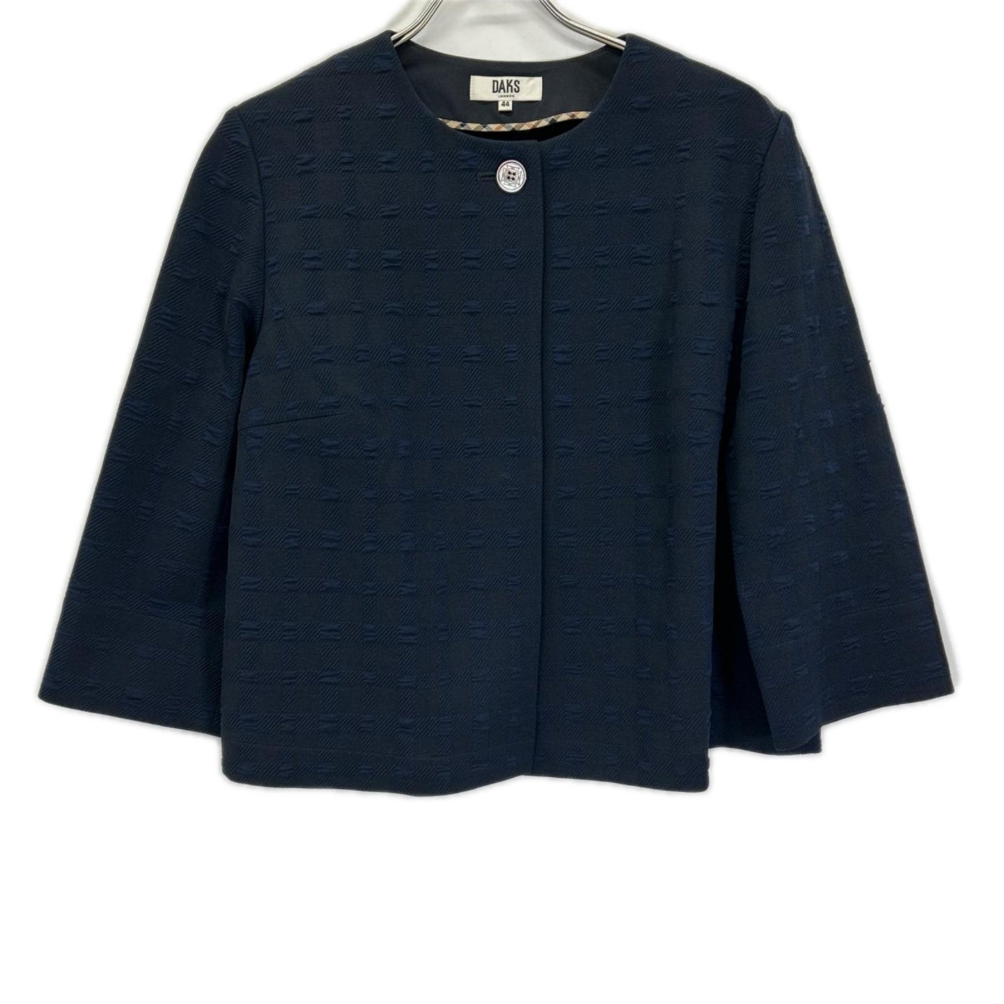 DAKS ダックス 11-411712 ネイビー 1ボタン ショートスリーブノーカラージャケット ジャケット