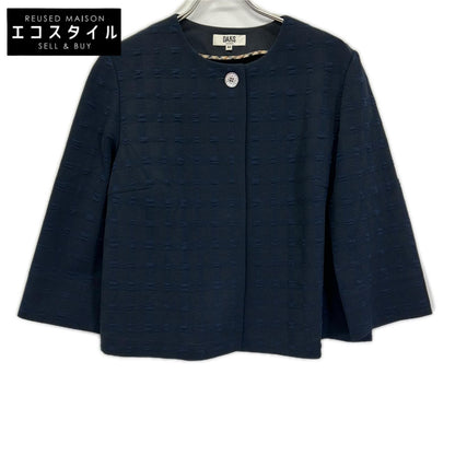 DAKS ダックス 11-411712 ネイビー 1ボタン ショートスリーブノーカラージャケット ジャケット