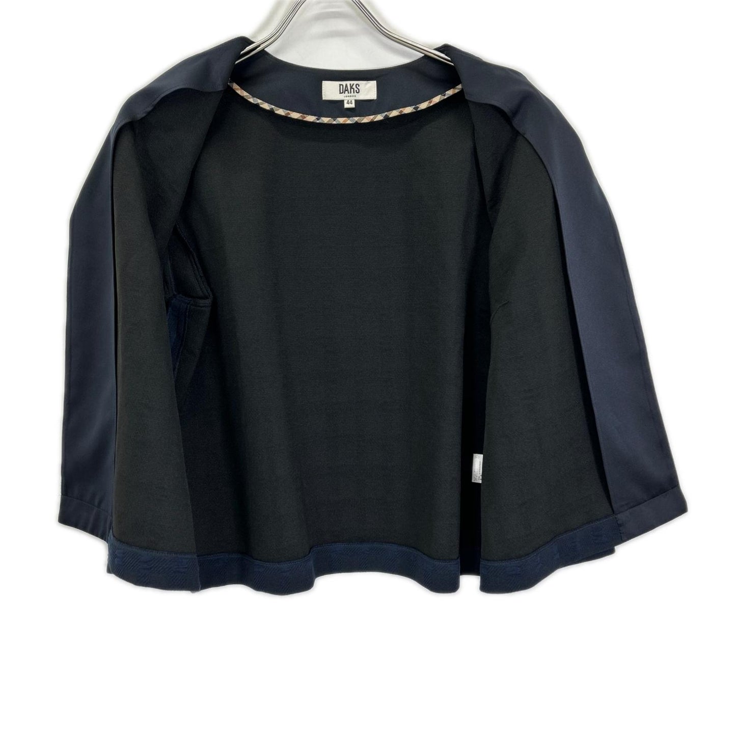 DAKS ダックス 11-411712 ネイビー 1ボタン ショートスリーブノーカラージャケット ジャケット