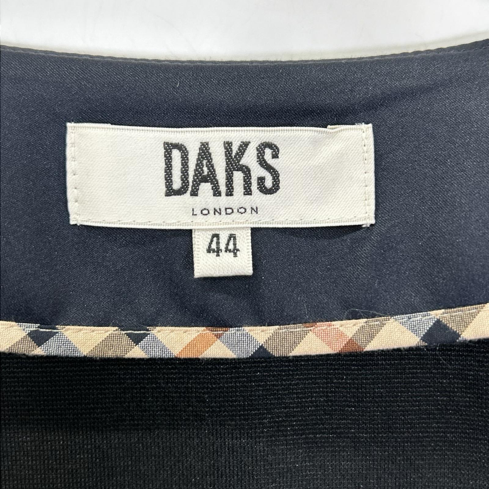 DAKS ダックス 11-411712 ネイビー 1ボタン ショートスリーブノーカラージャケット ジャケット