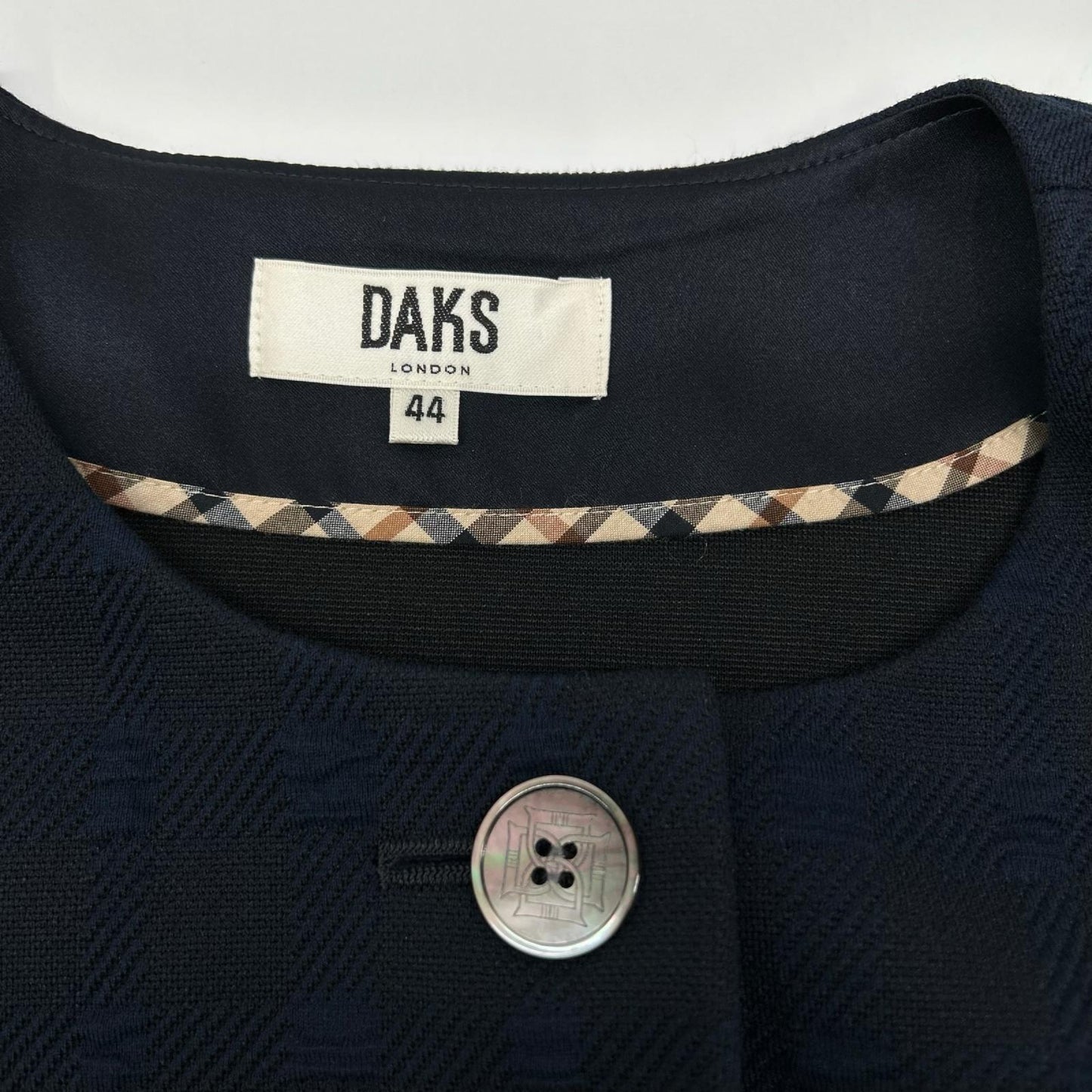 DAKS ダックス 11-411712 ネイビー 1ボタン ショートスリーブノーカラージャケット ジャケット