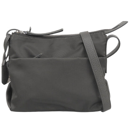 HIROFU ヒロフ 美品 LIBERO リベロ ショルダーバッグ S レディース ナイロン レザー ダークグレー P25-39315 ショルダーバッグ