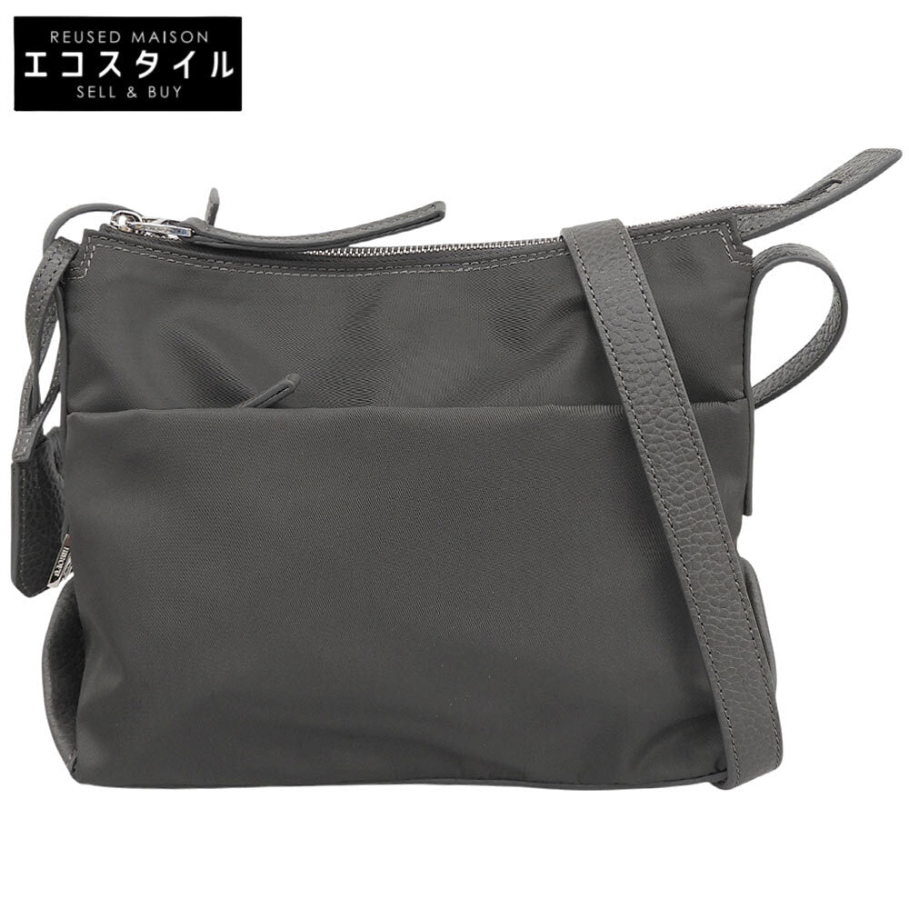 HIROFU ヒロフ 美品 LIBERO リベロ ショルダーバッグ S レディース ナイロン レザー ダークグレー P25-39315 ショルダーバッグ