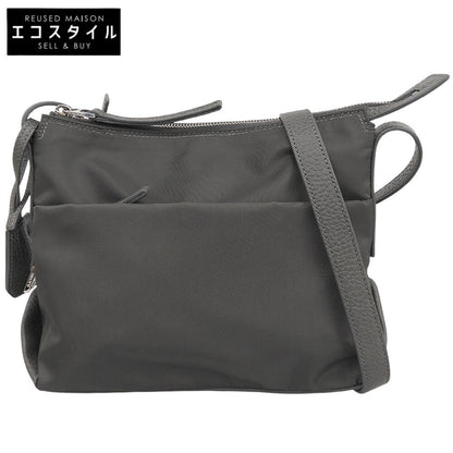 HIROFU ヒロフ 美品 LIBERO リベロ ショルダーバッグ S レディース ナイロン レザー ダークグレー P25-39315 ショルダーバッグ
