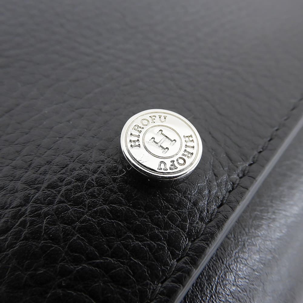 FUROHI ヒロフ/フロヒライン 美品 本革 レザー 2WAY クラッチバッグ ウォレットショルダーバッグ レディース 黒 ブラック P25-50604 ショルダーバッグ