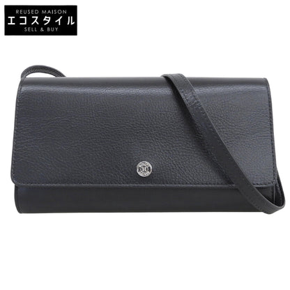 FUROHI ヒロフ/フロヒライン 美品 本革 レザー 2WAY クラッチバッグ ウォレットショルダーバッグ レディース 黒 ブラック P25-50604 ショルダーバッグ