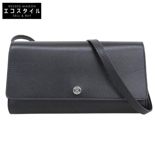 FUROHI ヒロフ/フロヒライン 美品 本革 レザー 2WAY クラッチバッグ ウォレットショルダーバッグ レディース 黒 ブラック P25-50604 ショルダーバッグ