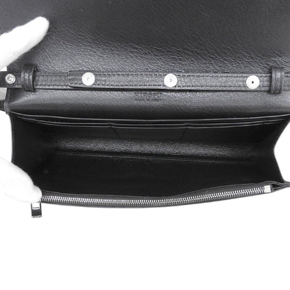 FUROHI ヒロフ/フロヒライン 美品 本革 レザー 2WAY クラッチバッグ ウォレットショルダーバッグ レディース 黒 ブラック P25-50604 ショルダーバッグ