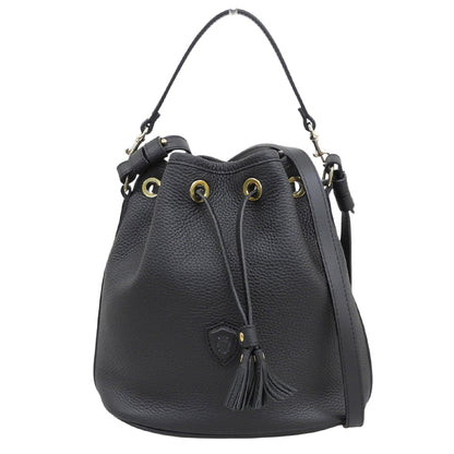 Felisi フェリージ 美品 21/17/LD＋DS シュリンクレザー 2WAY巾着ショルダーバッグ レディース 黒 ブラック ショルダーバッグ