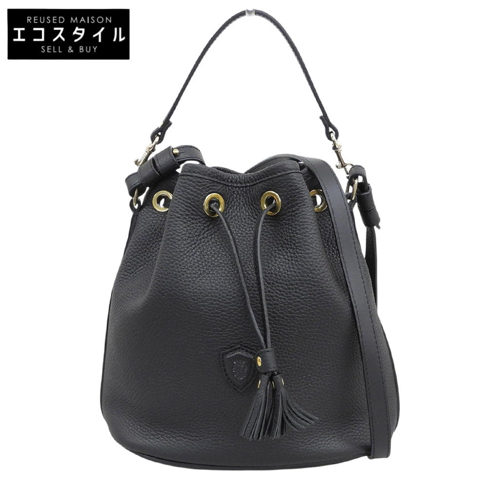 Felisi フェリージ 美品 21/17/LD＋DS シュリンクレザー 2WAY巾着ショルダーバッグ レディース 黒 ブラック ショルダーバッグ