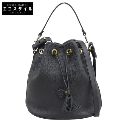 Felisi フェリージ 美品 21/17/LD＋DS シュリンクレザー 2WAY巾着ショルダーバッグ レディース 黒 ブラック ショルダーバッグ