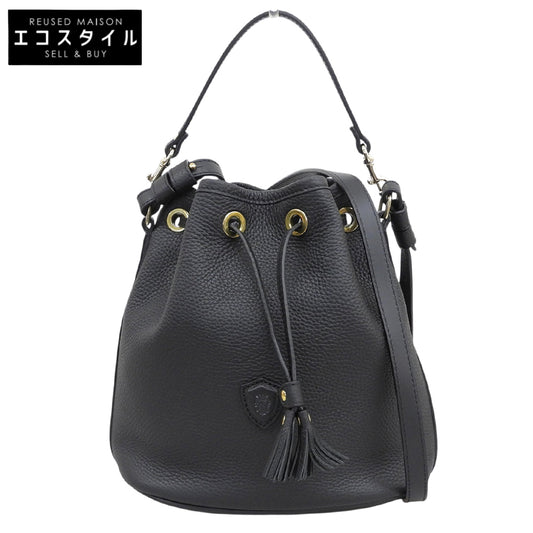 Felisi フェリージ 美品 21/17/LD＋DS シュリンクレザー 2WAY巾着ショルダーバッグ レディース 黒 ブラック ショルダーバッグ