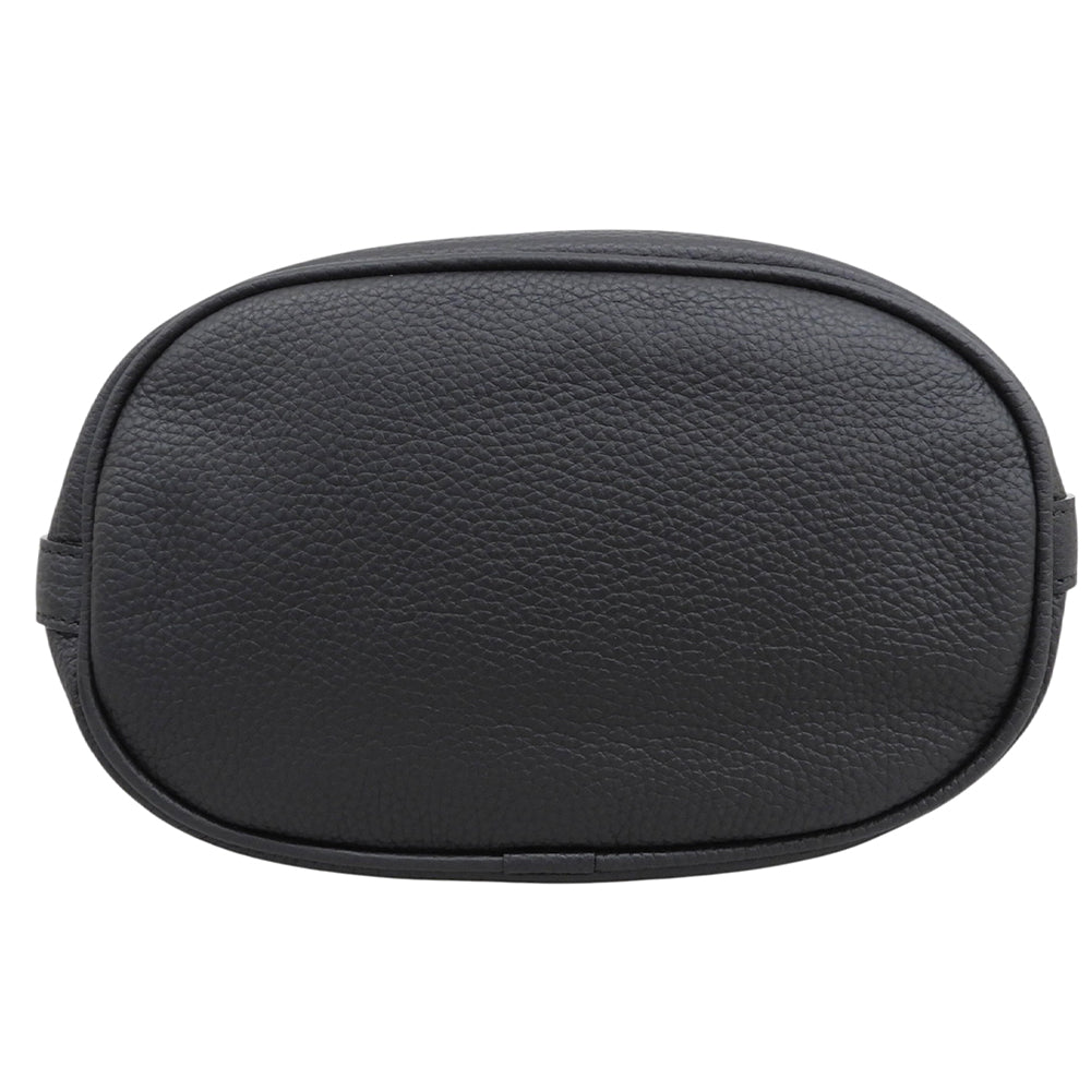 Felisi フェリージ 美品 21/17/LD＋DS シュリンクレザー 2WAY巾着ショルダーバッグ レディース 黒 ブラック ショルダーバッグ
