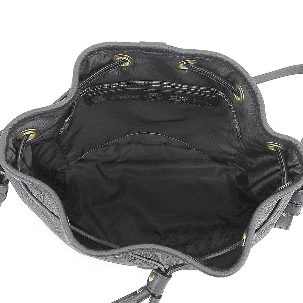 Felisi フェリージ 美品 21/17/LD＋DS シュリンクレザー 2WAY巾着ショルダーバッグ レディース 黒 ブラック ショルダーバッグ