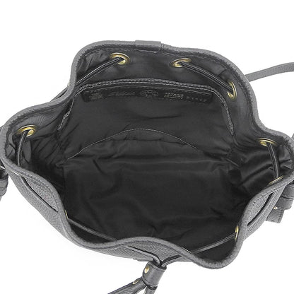 Felisi フェリージ 美品 21/17/LD＋DS シュリンクレザー 2WAY巾着ショルダーバッグ レディース 黒 ブラック ショルダーバッグ