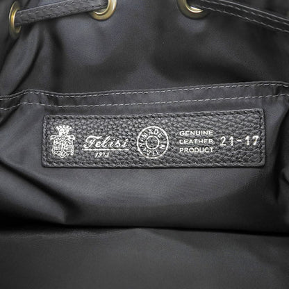 Felisi フェリージ 美品 21/17/LD＋DS シュリンクレザー 2WAY巾着ショルダーバッグ レディース 黒 ブラック ショルダーバッグ