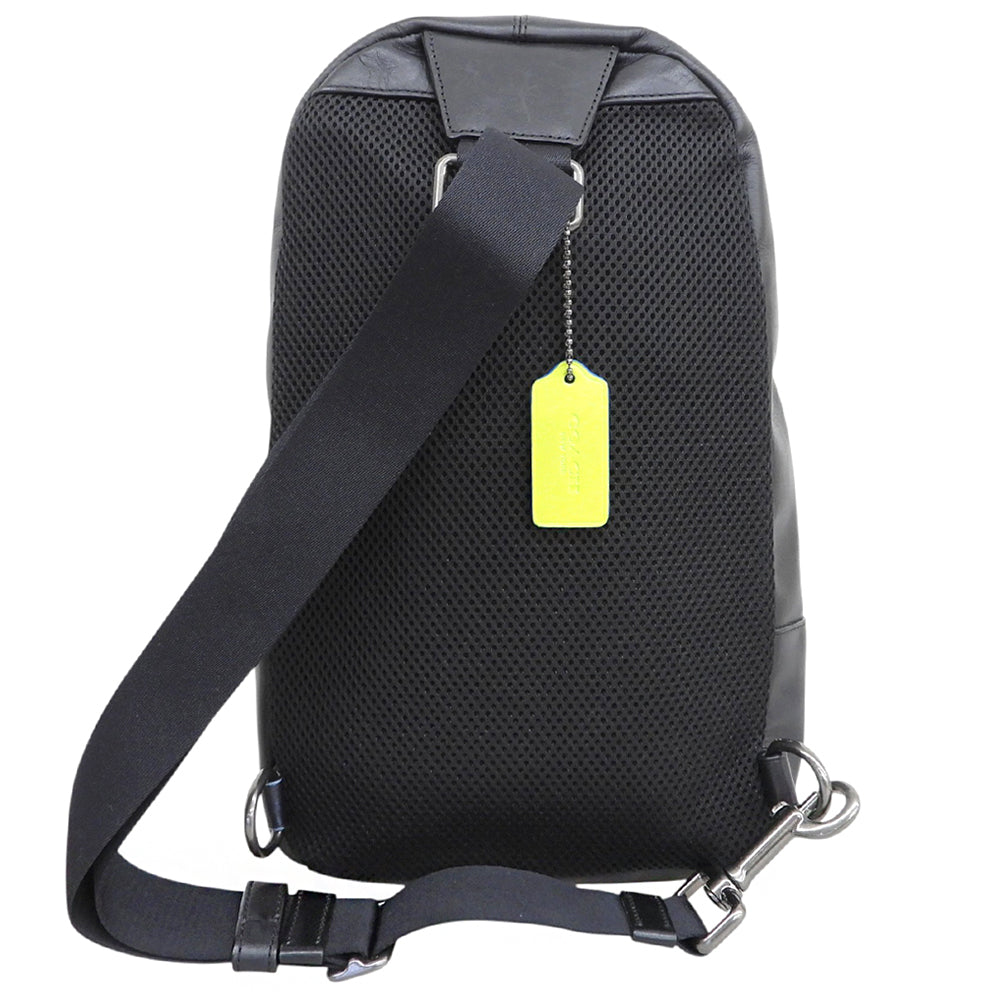 COACH コーチ レザー シグネチャー ボディバッグ メンズ 黒 ブラック F41317 ボディバッグ