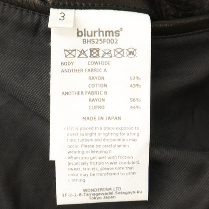 blurhms ブラームス 【新品同様/25AW】BHS25F002 Steer Leather Coverall レザー カバーオール ジャケット