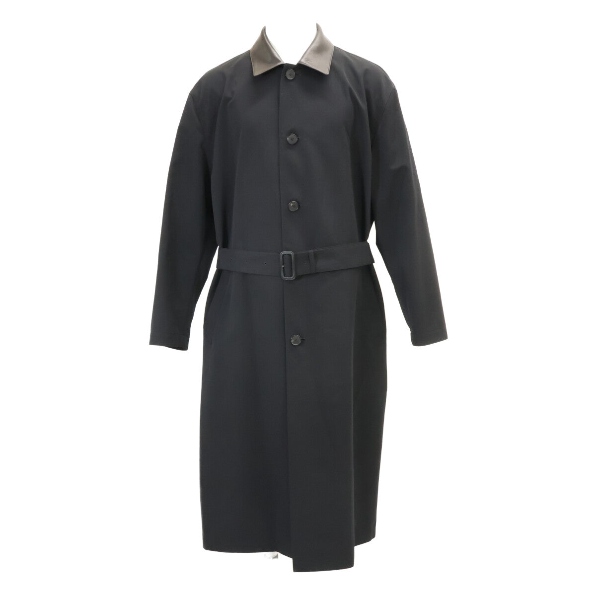 AURALEE オーラリー 【新品同様/26SS】A26SC01WC WOOL MAX CANVAS COAT レザーカラー ベルト付 ウール ロング コート