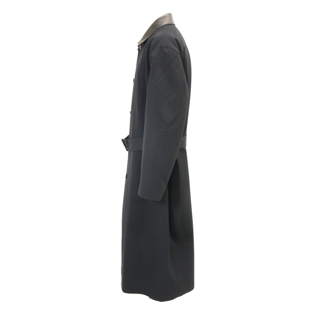 AURALEE オーラリー 【新品同様/26SS】A26SC01WC WOOL MAX CANVAS COAT レザーカラー ベルト付 ウール ロング コート