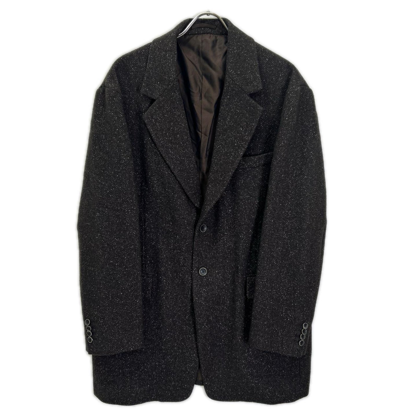 EL エル 25AW ブラウン ウール×シルク ヘリンボーン 2Bテーラードジャケット ジャケット