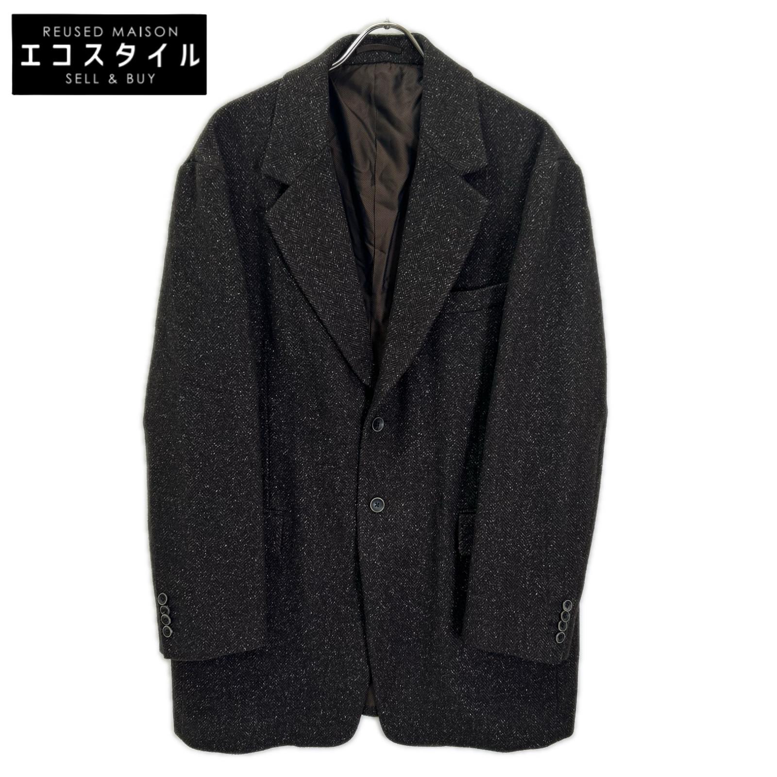 EL エル 25AW ブラウン ウール×シルク ヘリンボーン 2Bテーラードジャケット ジャケット