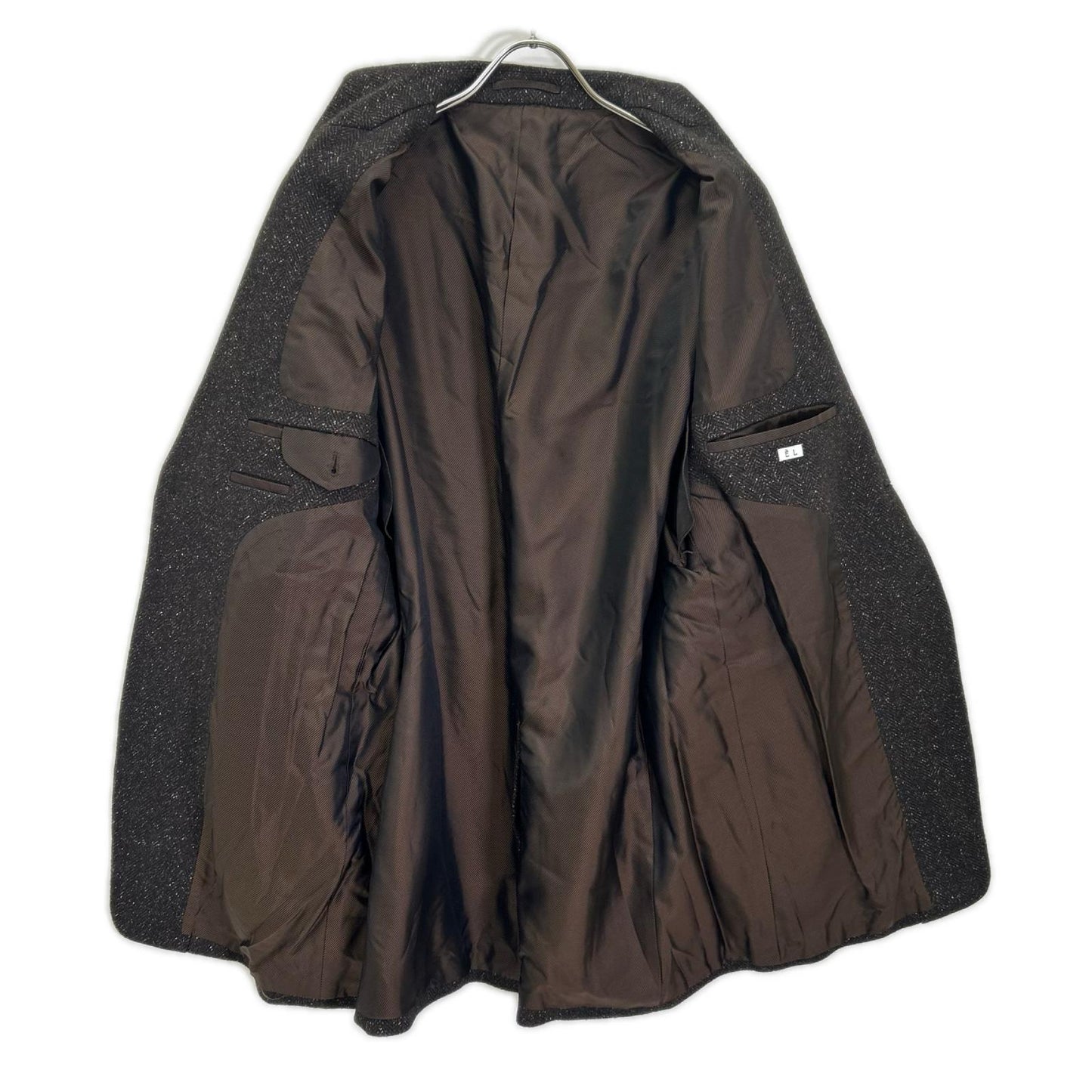 EL エル 25AW ブラウン ウール×シルク ヘリンボーン 2Bテーラードジャケット ジャケット